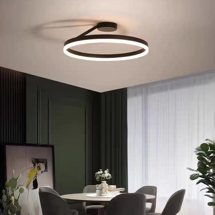 Lampa Sufitowa LED Skandynawska Halo z Metalowym Pierścieniem