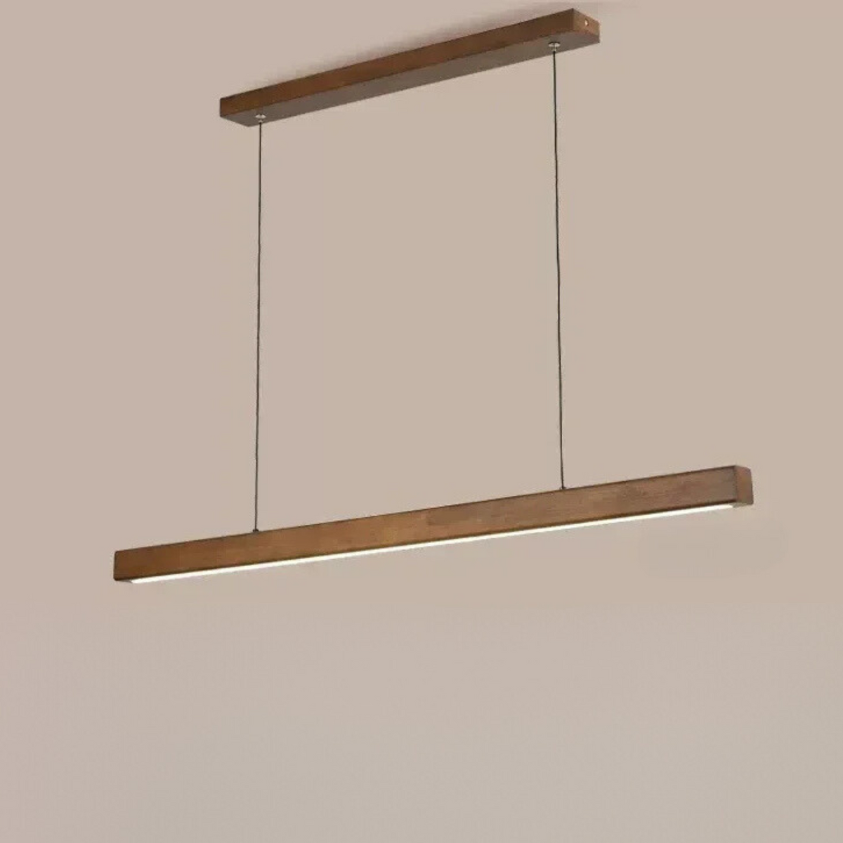 Lampa Wisząca LED Nowoczesna z Drewnianym Wykończeniem i Regulowaną Wysokością 1