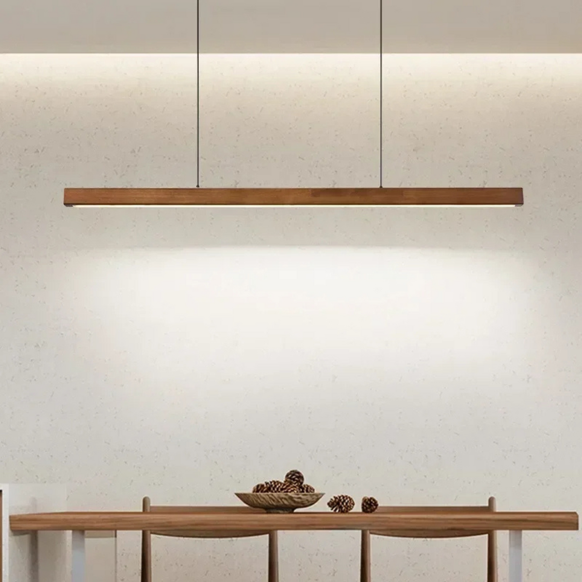 Lampa Wisząca LED Nowoczesna z Drewnianym Wykończeniem i Regulowaną Wysokością 2