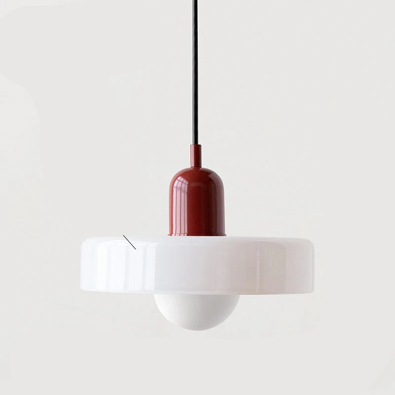 Lampa Wisząca Nowoczesna z Kolorowym Szklanym Kloszem i Regulacją Długości 1