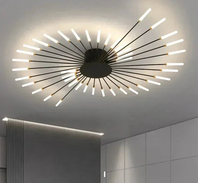 Zyrandol LED Nowoczesny z Minimalistycznym Designem i Efektem Promieni Słonecznych 2