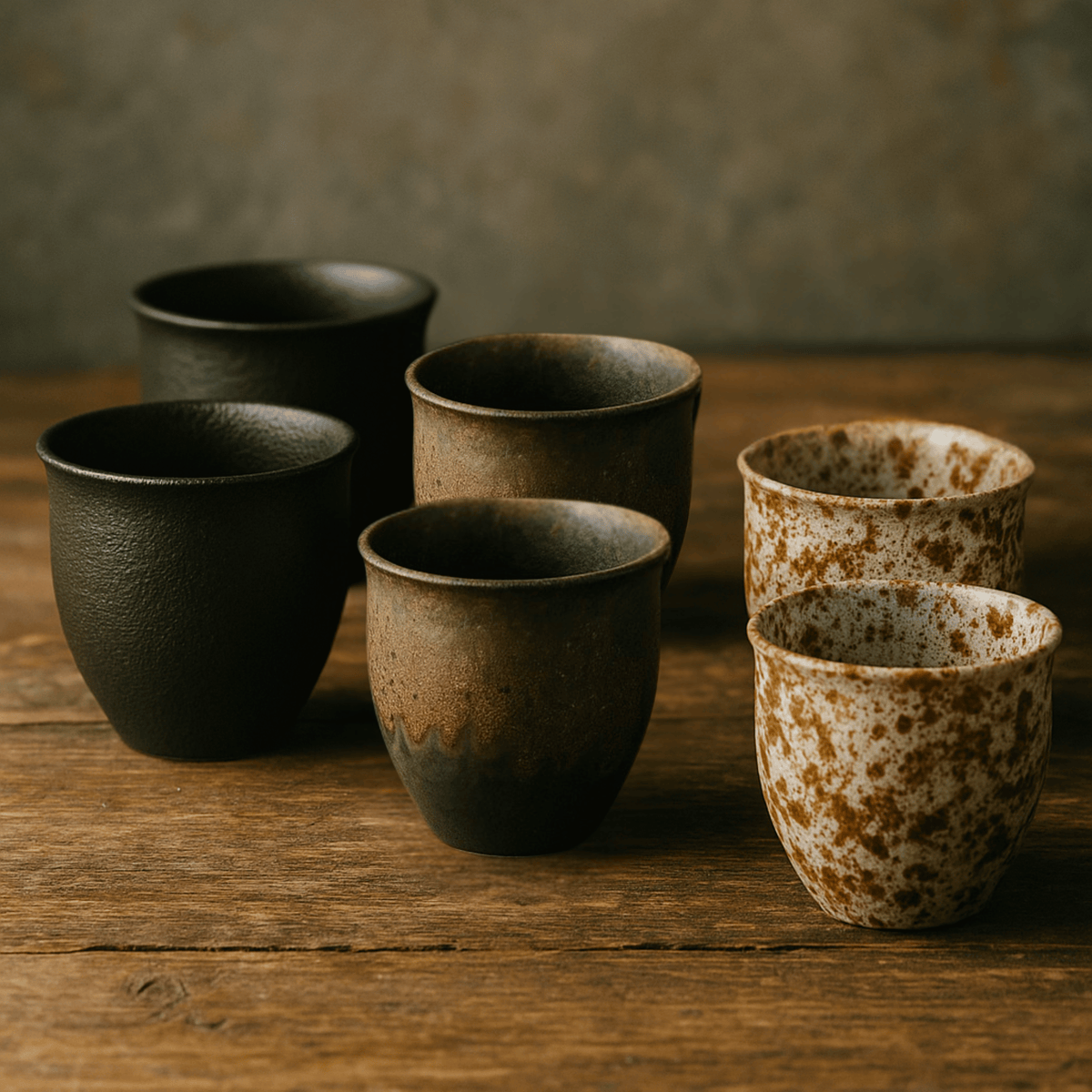 Ceramiczny Zestaw Filiżanek do Kawy i Herbaty w Stylu Rustykalnym