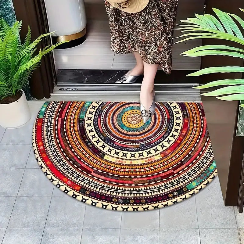 Dywan Wycieraczka Boho z Wzorem Mandali i Antypoślizgowym Spodem
