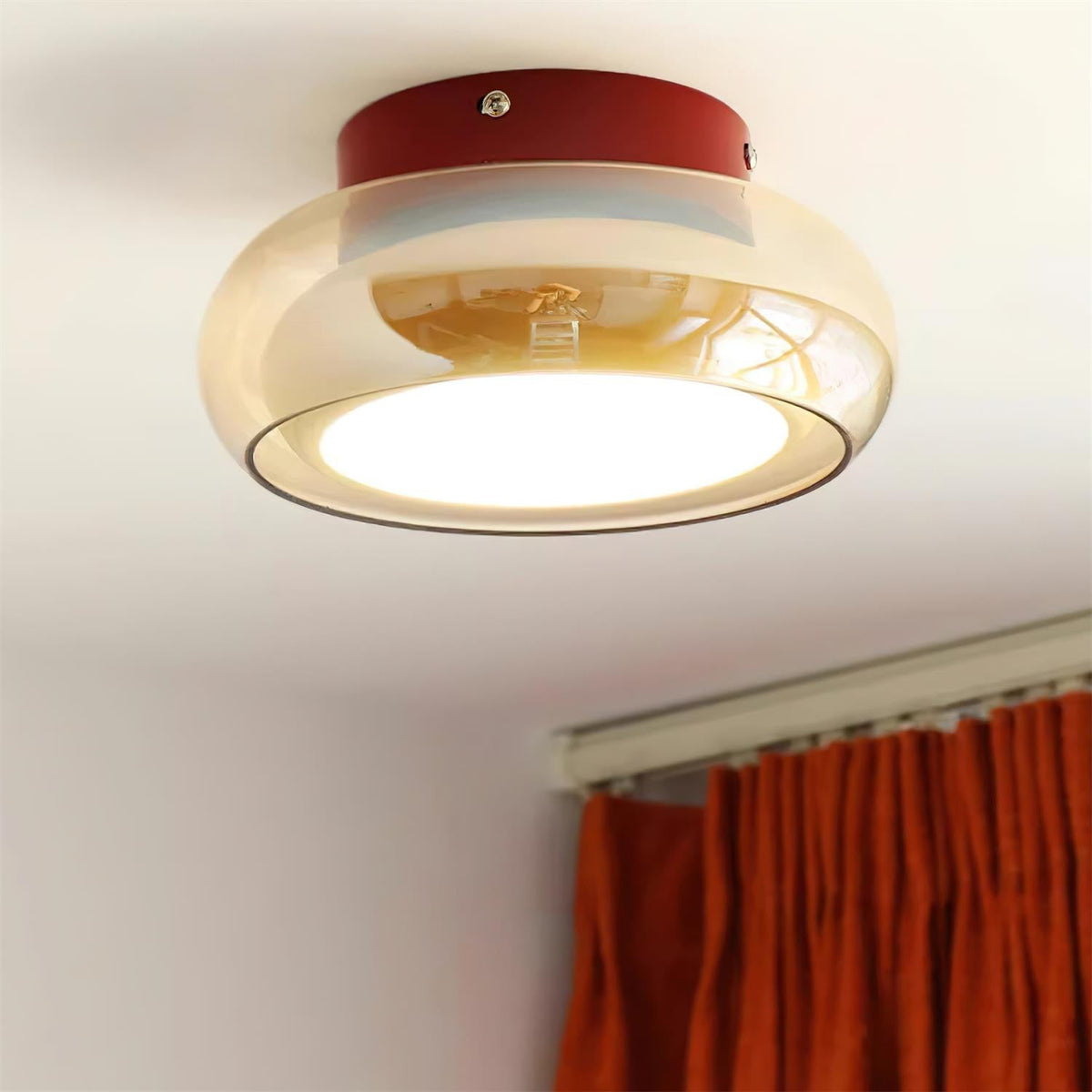Lampa Sufitowa Natynkowa Retro ze Szklanym Kloszem
