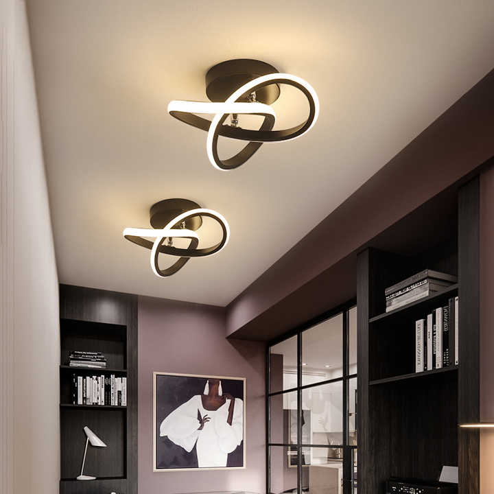 Lampa Sufitowa Nowoczesna z Wbudowanym LED i Przeplatanymi Pierścieniami
