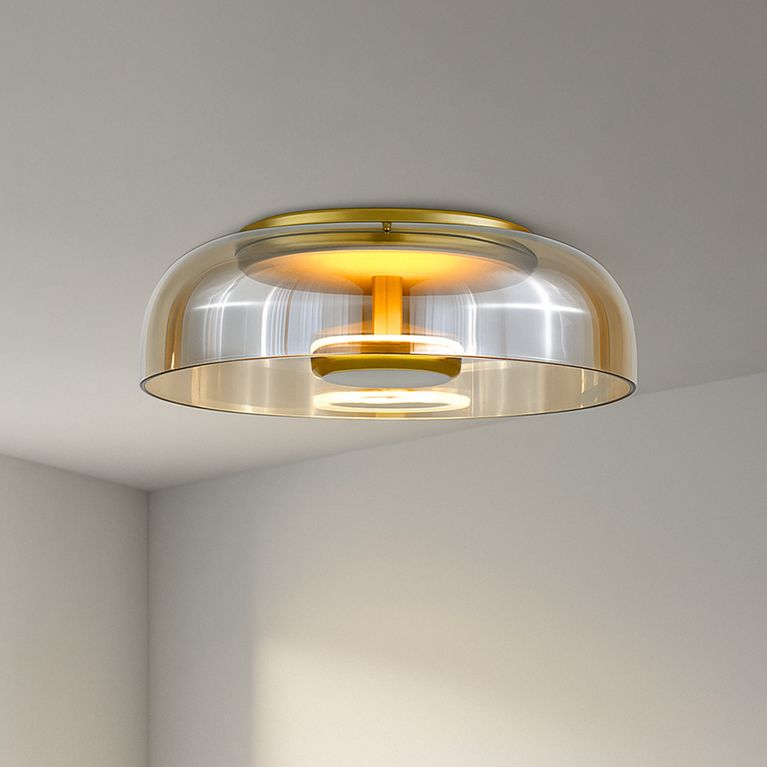 Lampa Sufitowa Nowoczesna ze Szklanym Kloszem i Zintegrowanym Źródłem LED