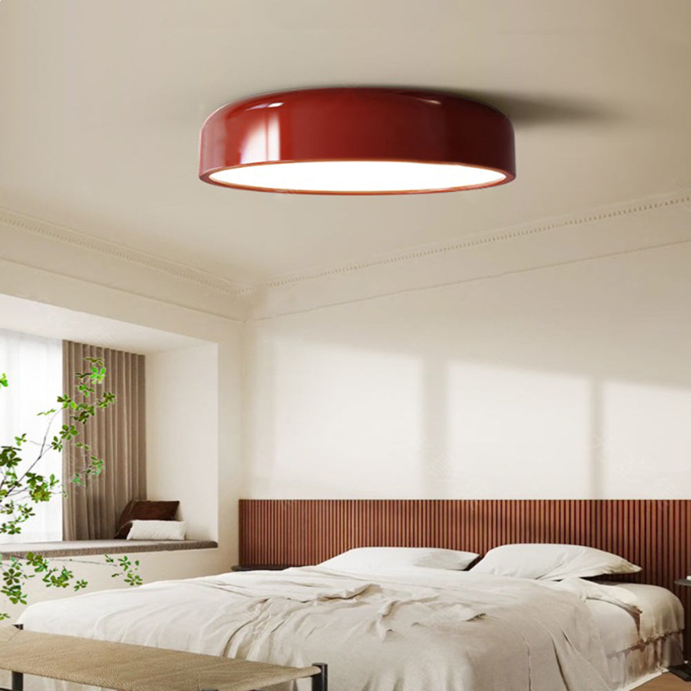 Lampa Sufitowa Retro z Okrągłym Kloszem i Wbudowanym Źródłem Światła