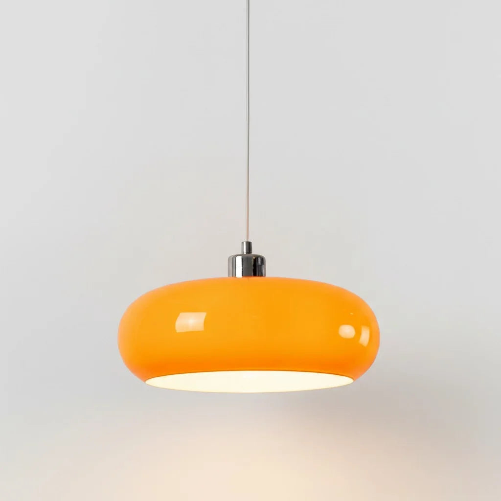 Lampa Wisząca Bauhaus ze Szklanym Kloszem Retro