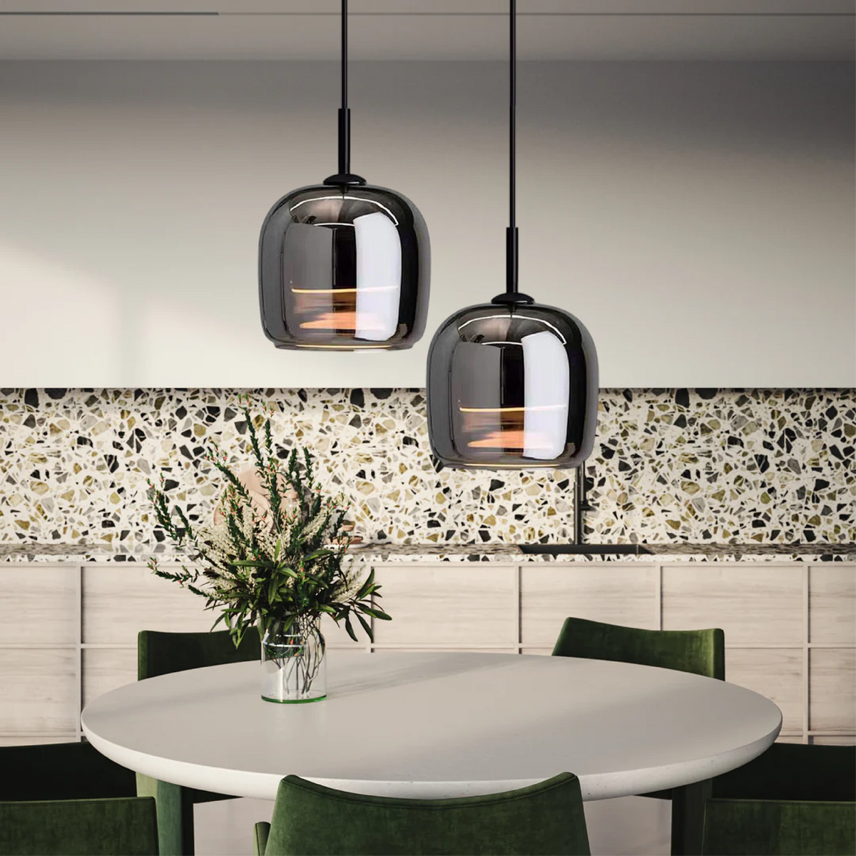 Lampa Wisząca Skandynawska ze Szklanym Kloszem