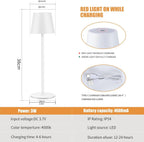 Elegancka Wodoodporna Lampa Stołowa z Wbudowanym Akumulatorem