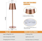 Elegancka Wodoodporna Lampa Stołowa z Wbudowanym Akumulatorem