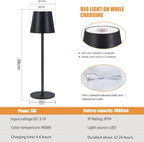 Elegancka Wodoodporna Lampa Stołowa z Wbudowanym Akumulatorem
