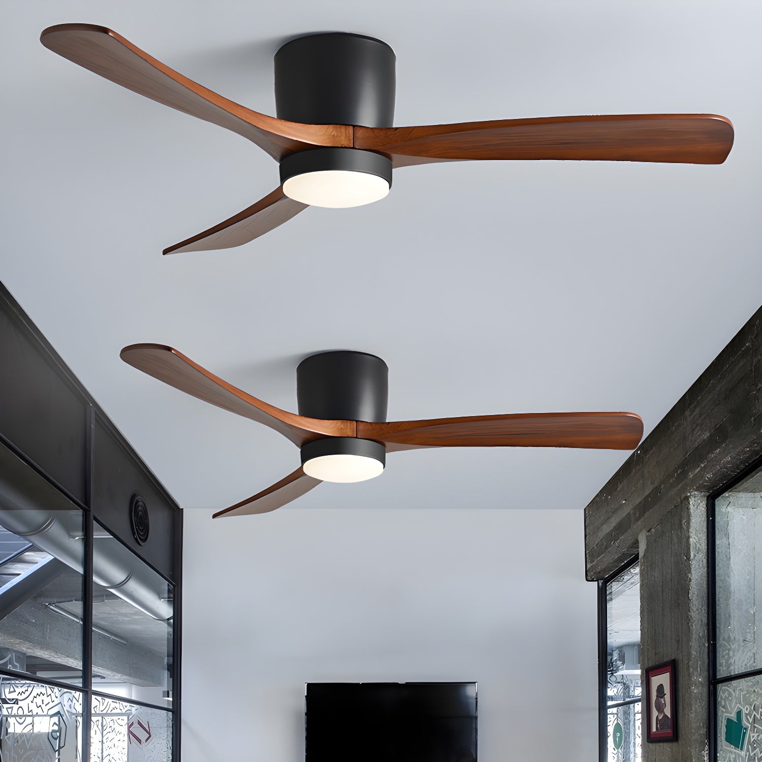 Lampa Sufitowa LED Skandynawska z Wentylatorem i Pilotem 4