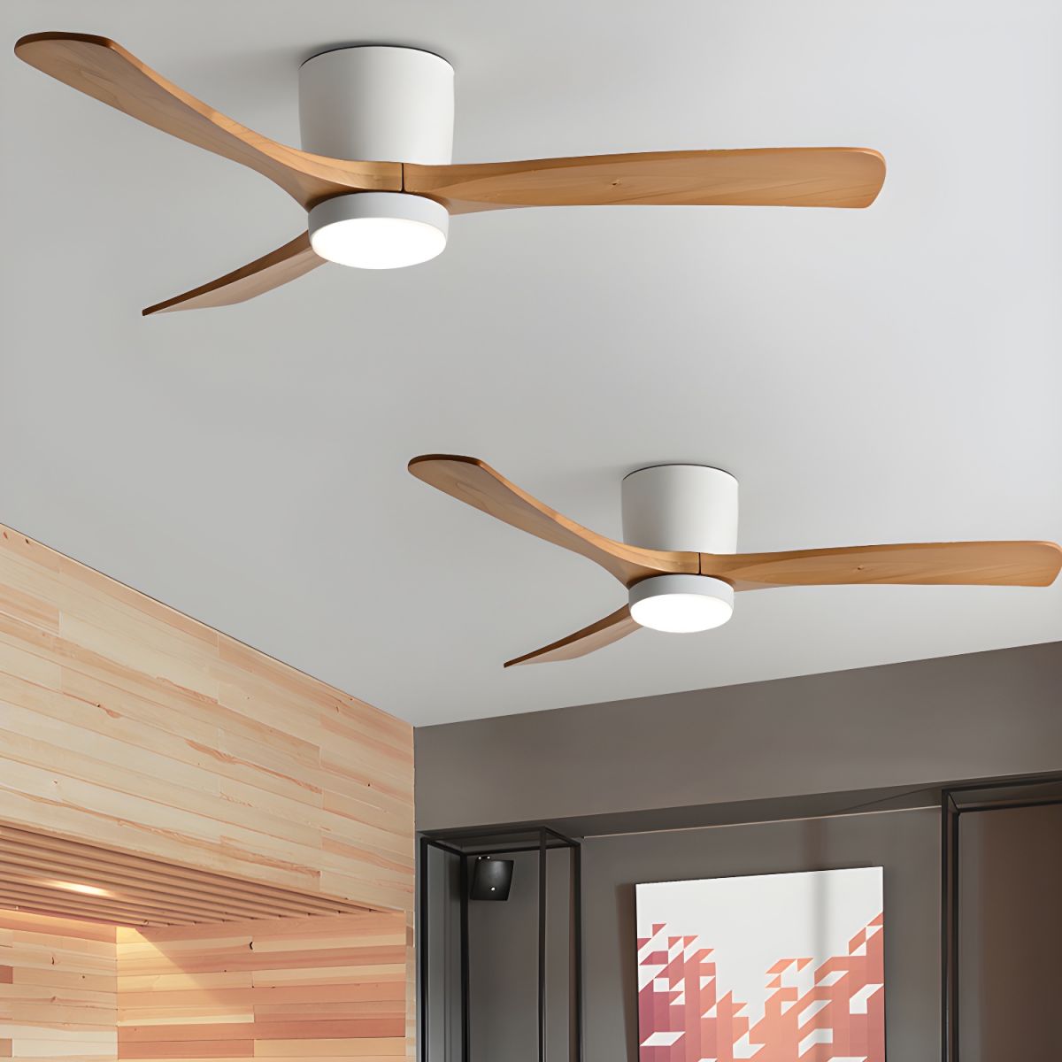 Lampa Sufitowa LED Skandynawska z Wentylatorem i Pilotem 7