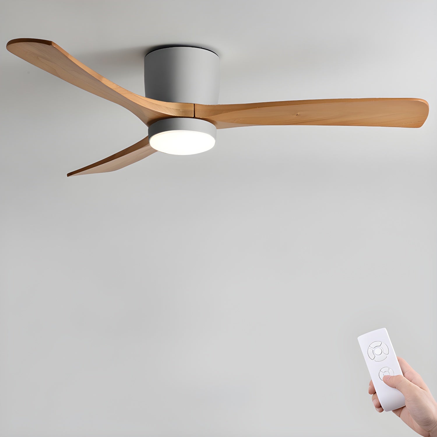 Lampa Sufitowa LED Skandynawska z Wentylatorem i Pilotem 8