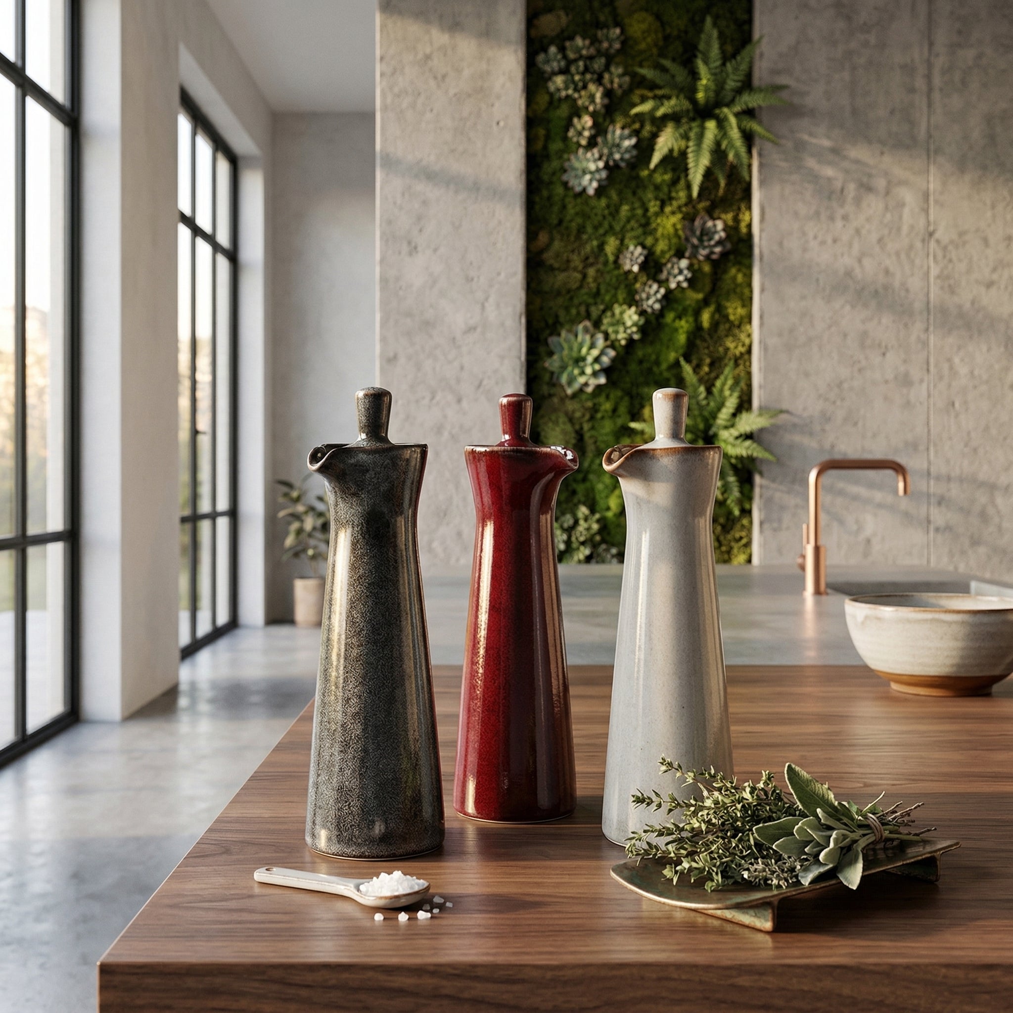 Ceramiczny Dozownik do Oliwy i Octu z Reaktywną Glazurą