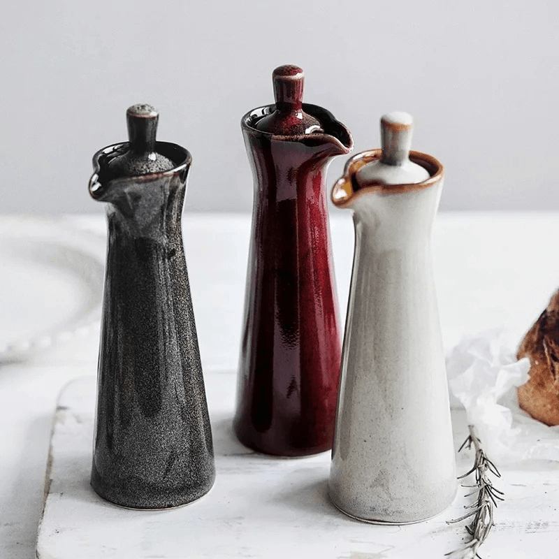 Ceramiczny Dozownik do Oliwy i Octu z Reaktywną Glazurą
