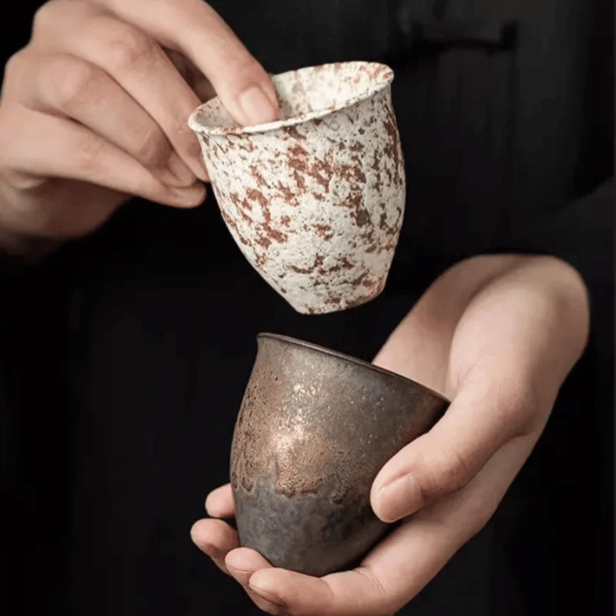 Ceramiczny Zestaw Filiżanek do Kawy i Herbaty w Stylu Rustykalnym ##POS:5##