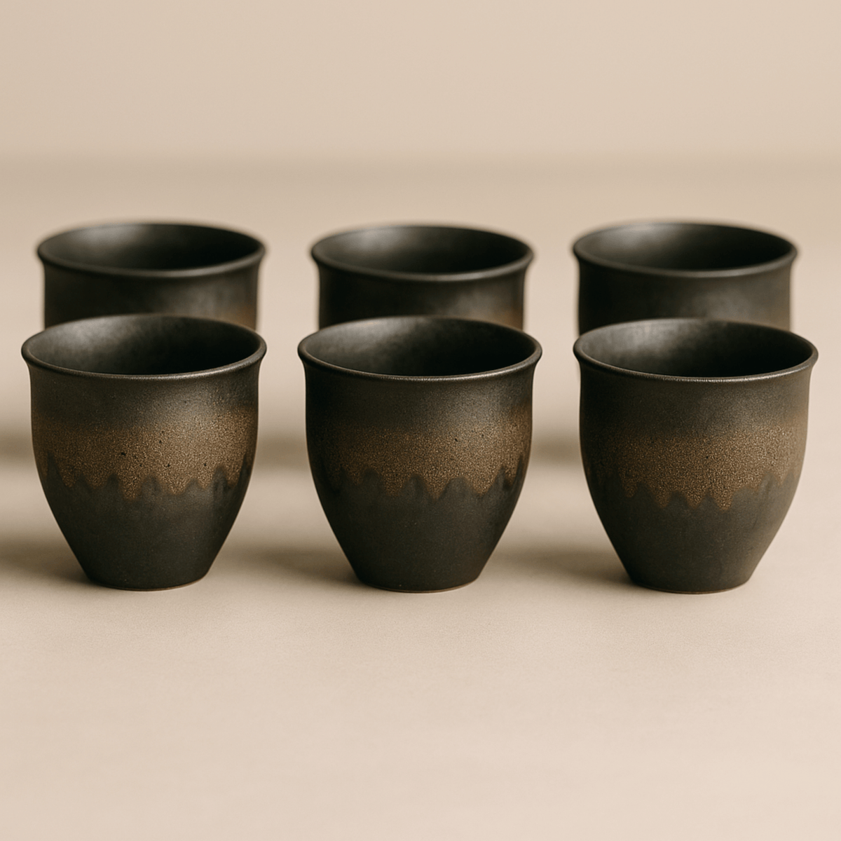 Ceramiczny Zestaw Filiżanek do Kawy i Herbaty w Stylu Rustykalnym