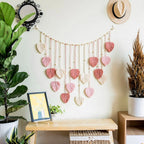 Dekoracja Ścienna Makramé z Liśćmi w Stylu Boho