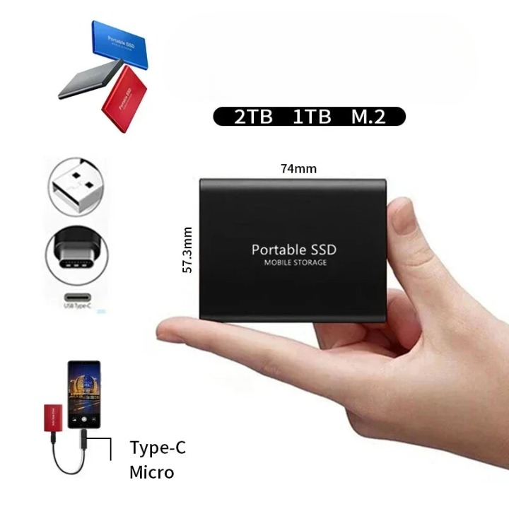 Dysk SSD Zewnętrzny Przenośny z USB-C 2TB