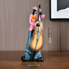 Figurka Muzyk Jazzowy Dekoracja na Półkę i Stół z Instrumentem