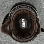 Kask Motocyklowy Otwarty Retro z Wizjerem i Szybkim Zapięciem