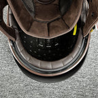 Kask Motocyklowy Otwarty Retro z Wizjerem i Szybkim Zapięciem