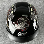 Kask Motocyklowy Otwarty Retro z Wizjerem i Szybkim Zapięciem
