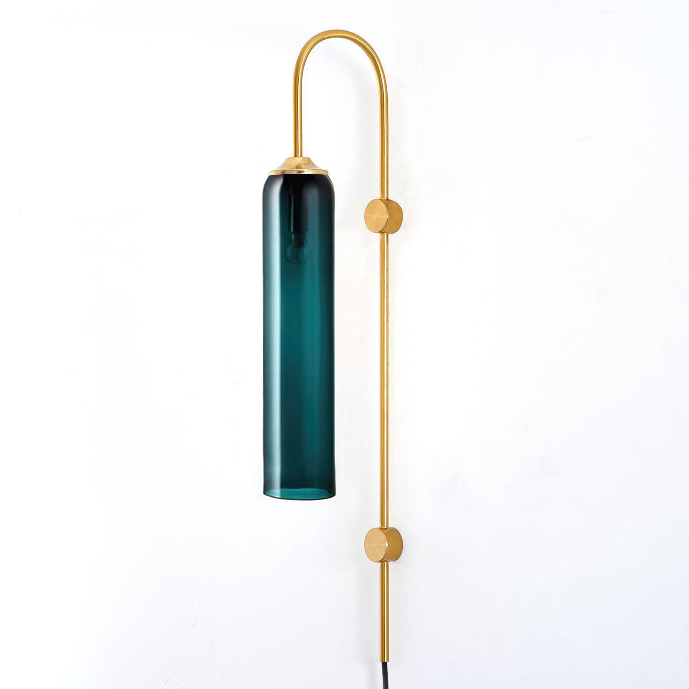 Kinkiet Art Deco z Cylindrycznym Kloszem Szklanym na Wtyczkę