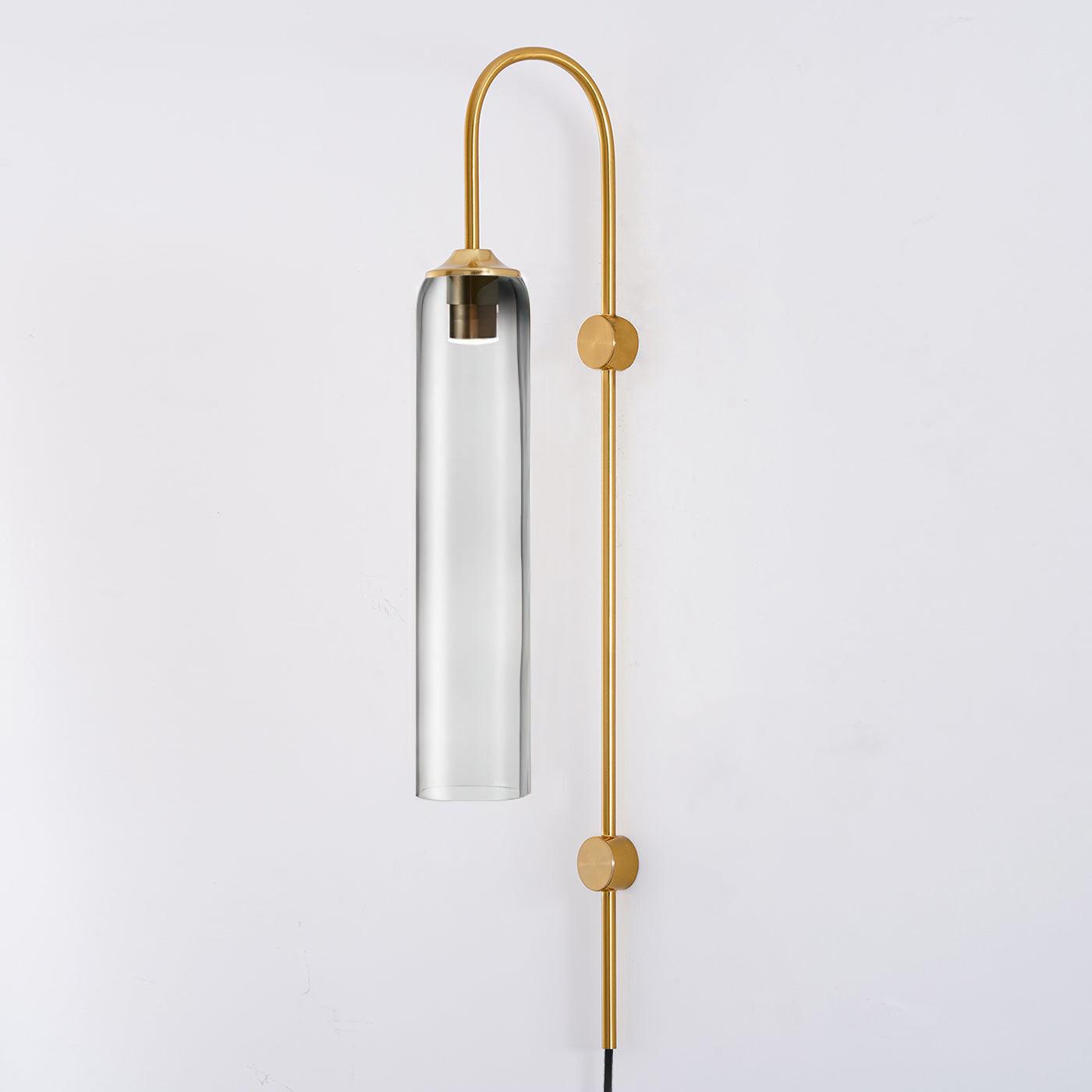 Kinkiet Art Deco z Cylindrycznym Kloszem Szklanym na Wtyczkę