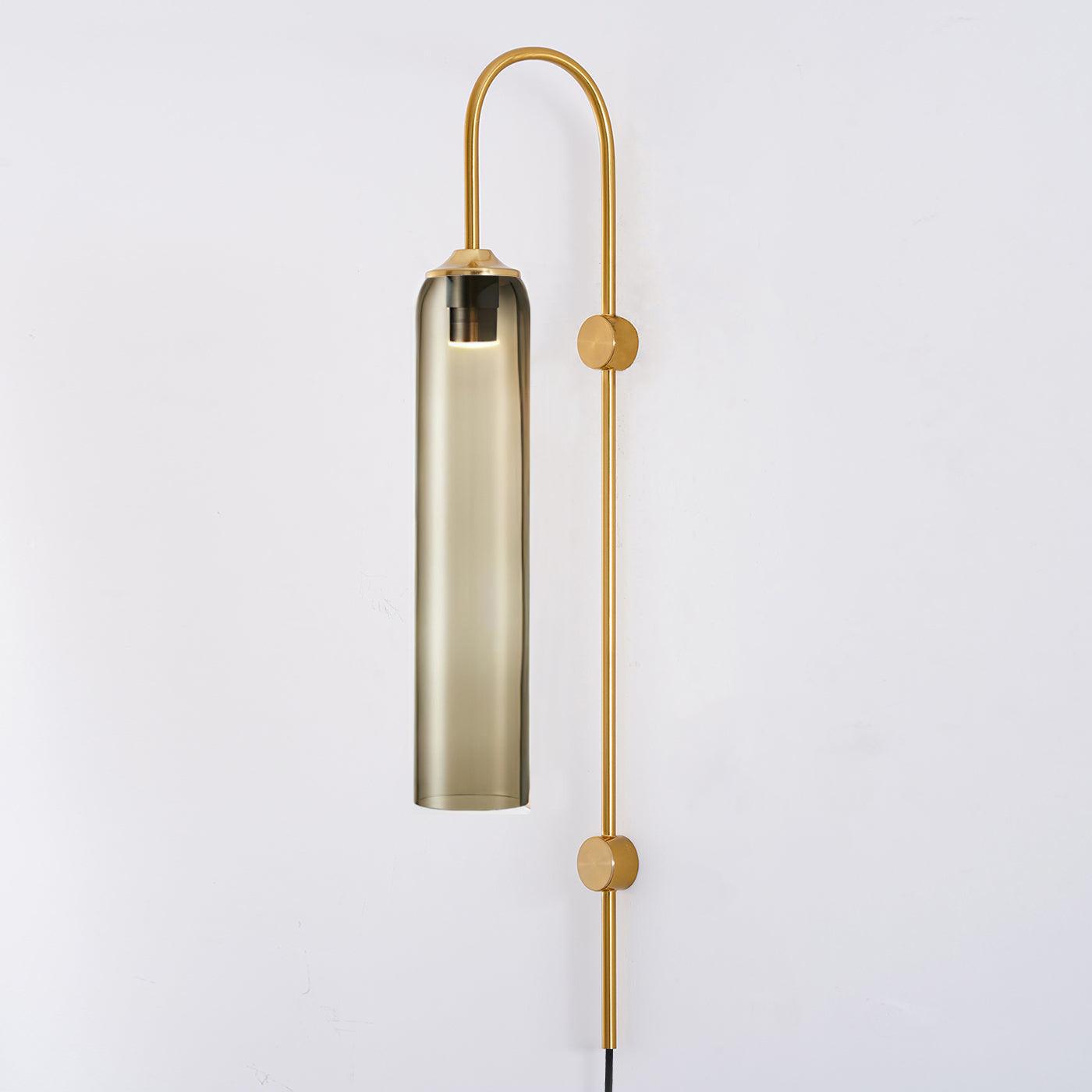Kinkiet Art Deco z Cylindrycznym Kloszem Szklanym na Wtyczkę