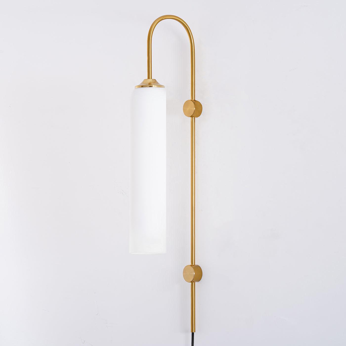 Kinkiet Art Deco z Cylindrycznym Kloszem Szklanym na Wtyczkę
