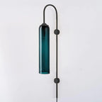 Kinkiet Art Deco z Cylindrycznym Kloszem Szklanym na Wtyczkę