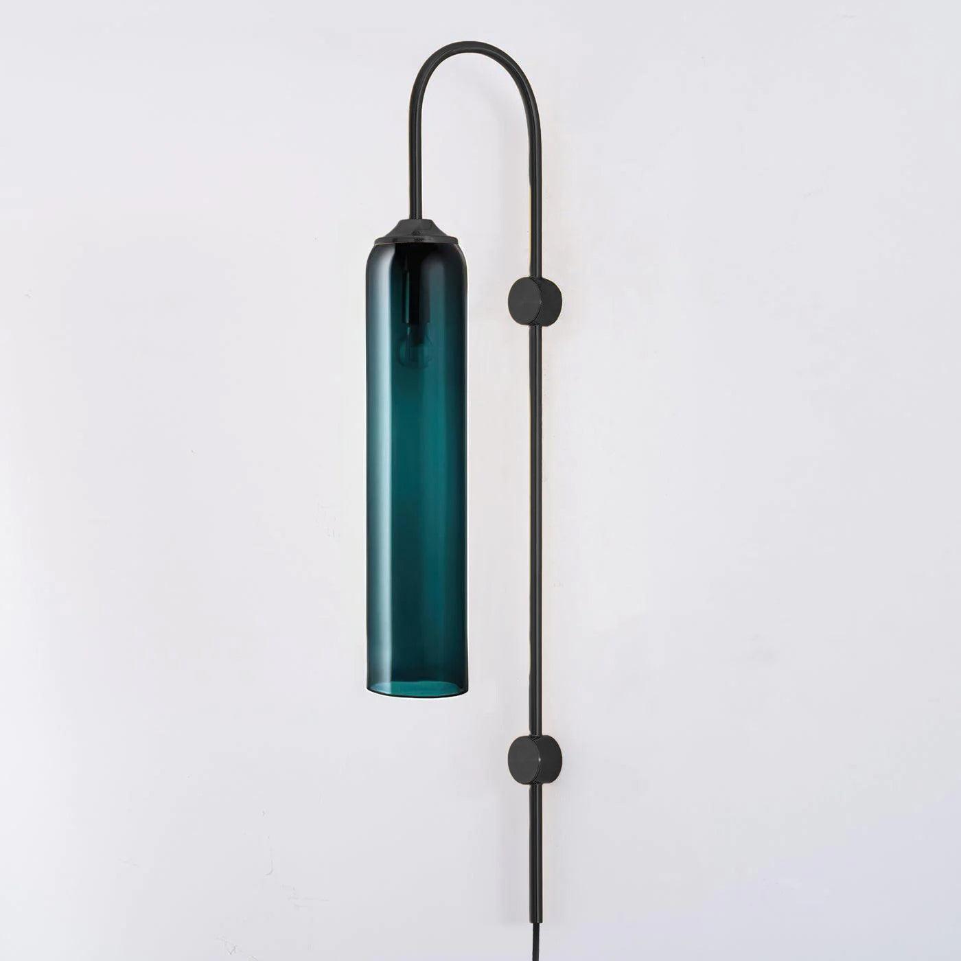 Kinkiet Art Deco z Cylindrycznym Kloszem Szklanym na Wtyczkę