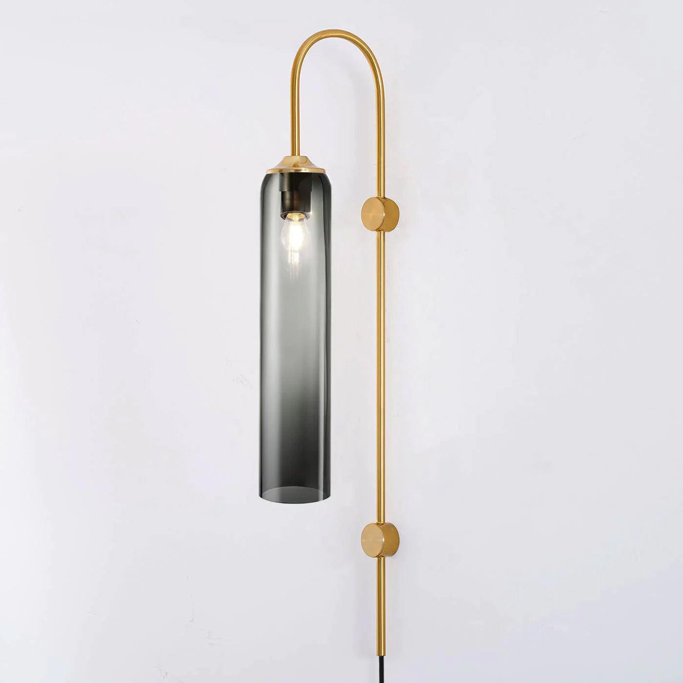 Kinkiet Art Deco z Cylindrycznym Kloszem Szklanym na Wtyczkę