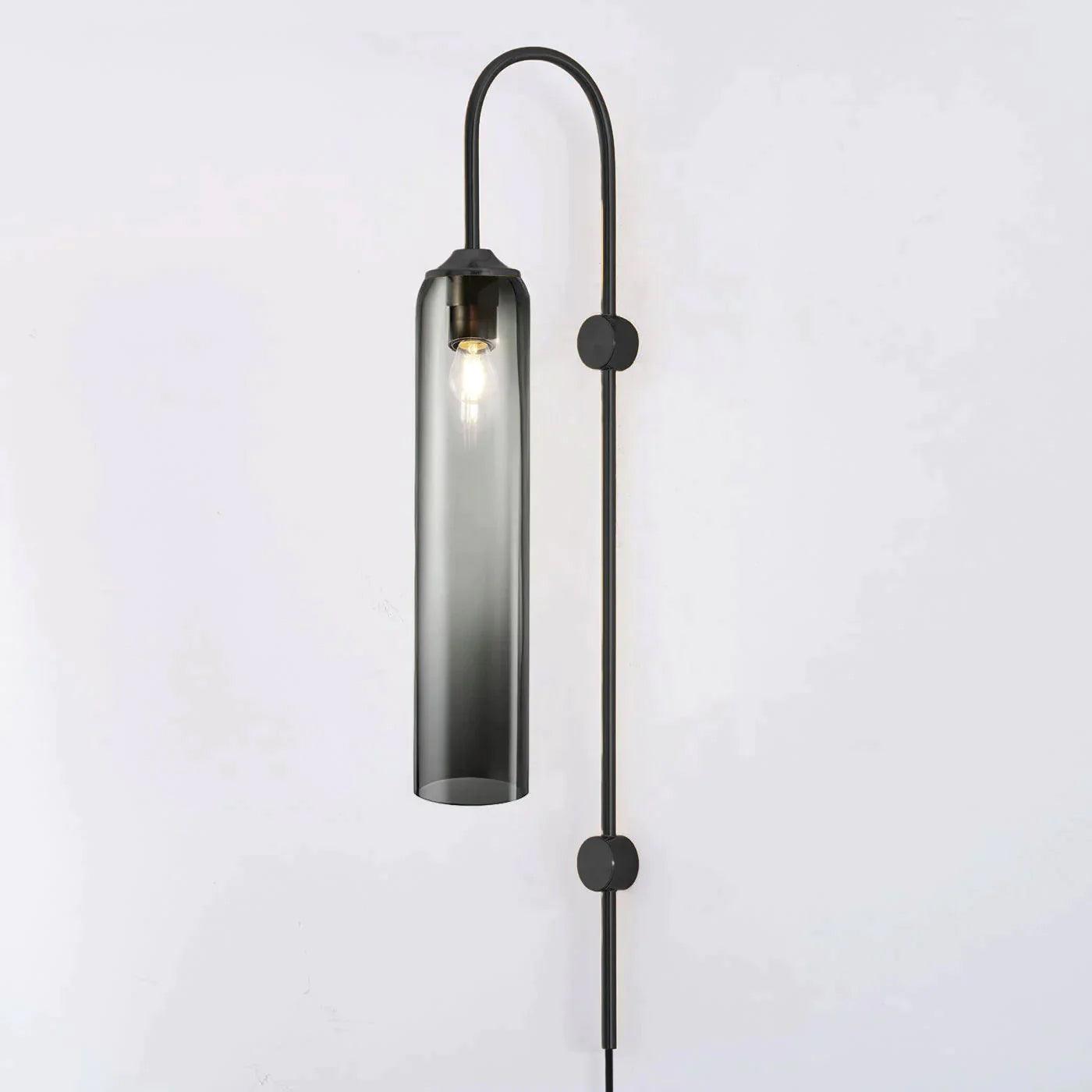Kinkiet Art Deco z Cylindrycznym Kloszem Szklanym na Wtyczkę
