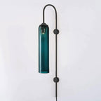 Kinkiet Art Deco z Cylindrycznym Kloszem Szklanym na Wtyczkę