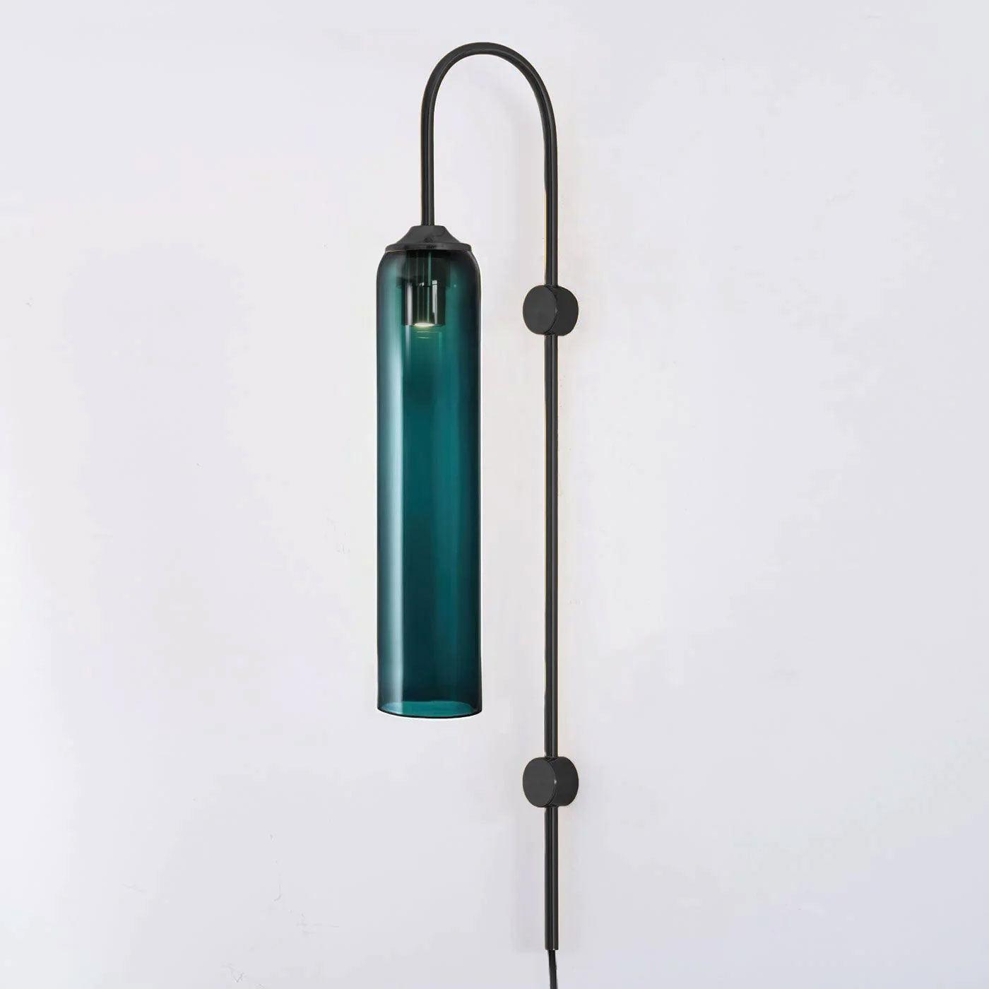 Kinkiet Art Deco z Cylindrycznym Kloszem Szklanym na Wtyczkę