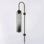 Kinkiet Art Deco z Cylindrycznym Kloszem Szklanym na Wtyczkę