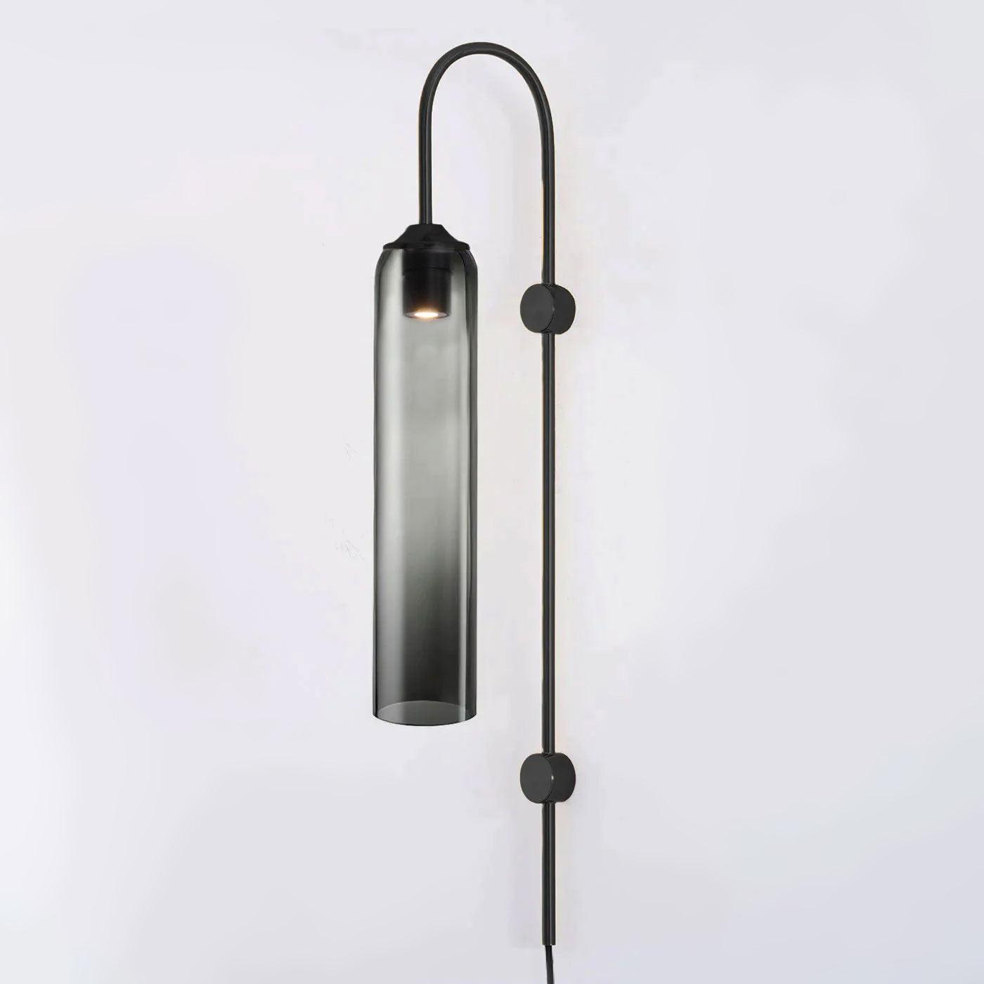 Kinkiet Art Deco z Cylindrycznym Kloszem Szklanym na Wtyczkę