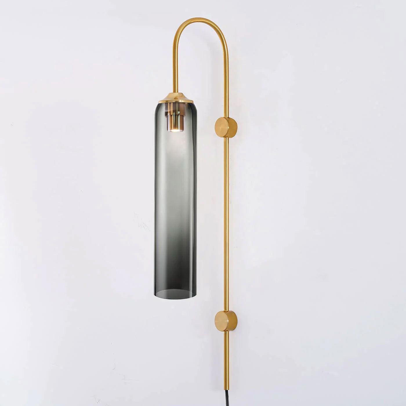 Kinkiet Art Deco z Cylindrycznym Kloszem Szklanym na Wtyczkę