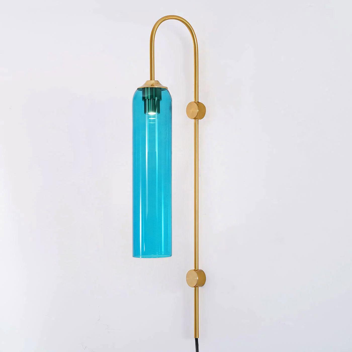 Kinkiet Art Deco z Cylindrycznym Kloszem Szklanym na Wtyczkę