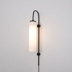 Kinkiet Art Deco z Cylindrycznym Kloszem Szklanym na Wtyczkę