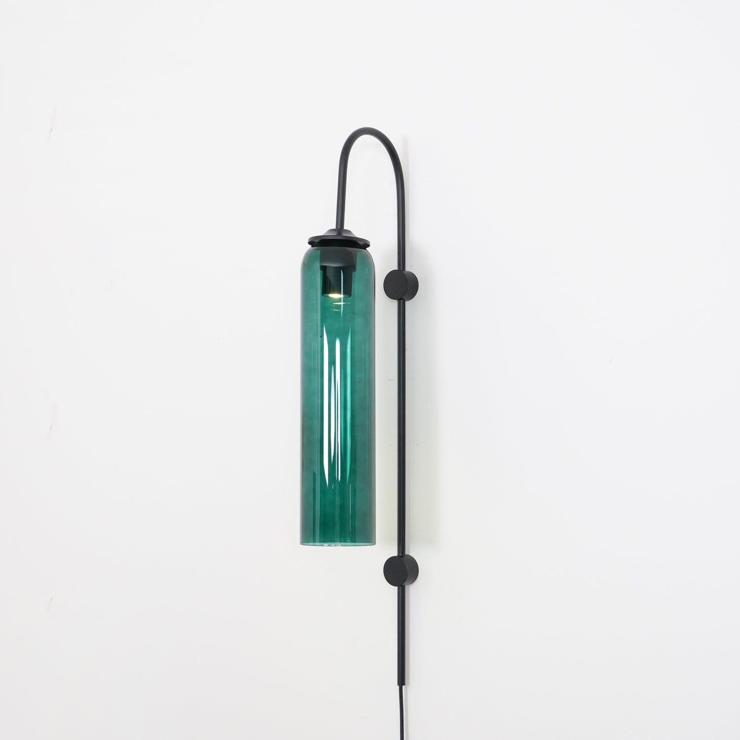 Kinkiet Art Deco z Cylindrycznym Kloszem Szklanym na Wtyczkę