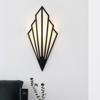 Kinkiet Art Deco z Geometrycznym Wzorem w Kształcie Wachlarza