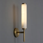 Kinkiet Art Deco z Kloszem Alabastrowym i Mosiężnym Uchwytem ##POS:16##