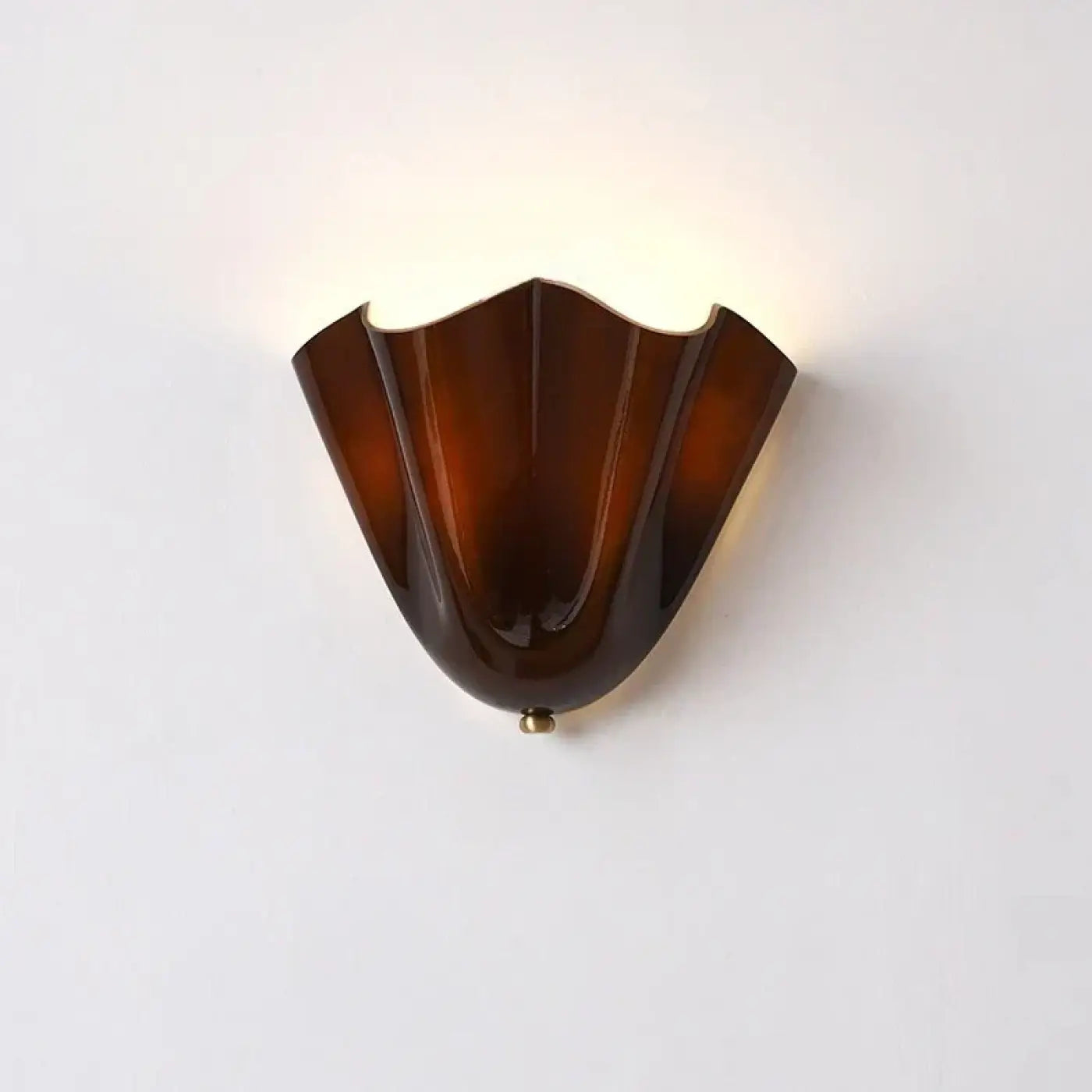 Kinkiet Art Deco ze Szklanym Kloszem w Kształcie Muszli