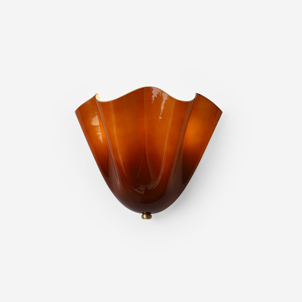 Kinkiet Art Deco ze Szklanym Kloszem w Kształcie Tulipana
