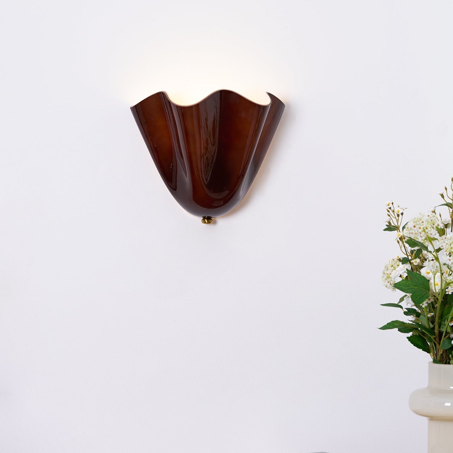 Kinkiet Art Deco ze Szklanym Kloszem w Kształcie Tulipana